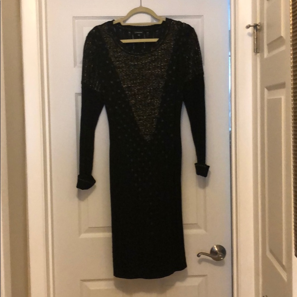 Stunning black knit sweater dress